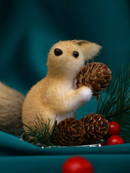 Ёлочная игрушка Бельчонок на веточке 7.512 см, бежевый - Зимнее волшебство фото 4