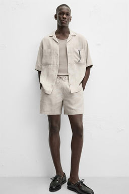 100% LINEN BERMUDA SHORTS - Zara фото 14