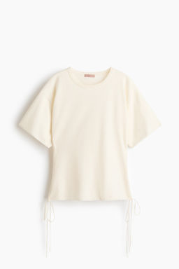 Fine-knit drawstring-detail top