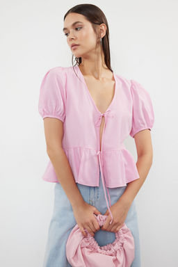 Pembe Baglamal? Dokuma Gomlek TWOSS24GO00237
