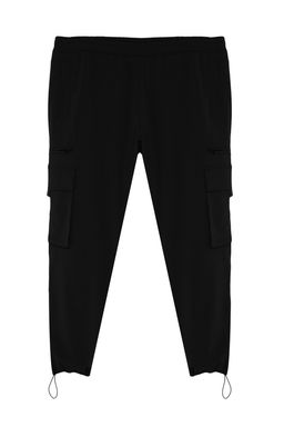 Trendyolmilla Man Siyah Jogger Teknik Parasut Kumas Buyuk Beden Pantolon TMNAW24AR00001