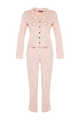 Trendyolmilla Bordo %100 Pamuklu Y?ld?z Desenli Orme Pijama Tak?m? THMAW21PT0456  фото 2