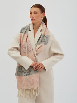 В составе шерсть. Большой теплый двусторонний палантин - Tantino фото 7