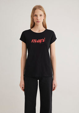 Mavi Logo Bask?l? Siyah Tisort  фото 4