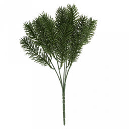 Декоративная ветка "Елка букет" 31см, 5 веток, пластик, зеленый, набор 4шт (Россия)