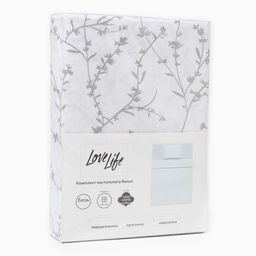 КПБ LoveLife 1.5 сп Ветви цв.белый 147*210,150*215,70*70 -1 шт,100% хлопок,бязь 120 г/м2 102236  фото 5