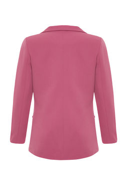 Pembe Regular Astarl? Kruvaze Kapama Dokuma Blazer Ceket TWOAW21CE0264