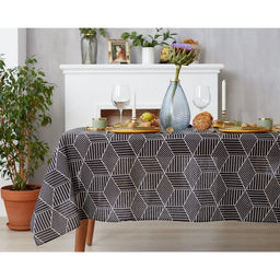 Скатерть Доляна 145х145см, Тренд цв.черный, 100%пэ, рогожка 200 гр/м  фото 3