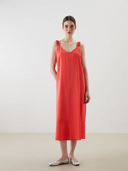 V Yaka Ask?l? A Kesim Elbise