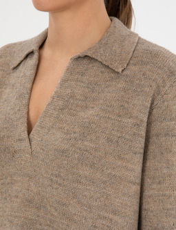 Bej Comfort Fit Polo Yaka Kazak - Pierre cardin фото 7