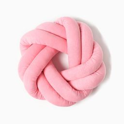 Подушка-узел Этель, d=33см, цвет розовый, велюр  фото 5