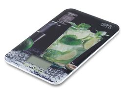 5851 GIPFEL Весы кухонные электронные RIO 23х15х1,3см с брошюрой рецептов. Материал: акрил, пластик. Питание: тип батареи CR2032 2шт (не в комплекте). Размер ЖК-экрана: 55х25мм