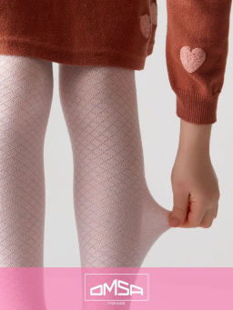 OMSA kids Collant 12A02-1 с ажур рис без пятки - rosa  фото 5