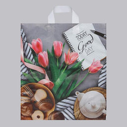 Цена за 25 шт. Пакет Завтрак, полиэтиленовый с петлевой ручкой, 38?42 см, 40 мкм