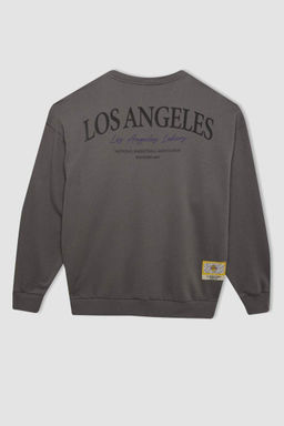 DeFactoFit толстый свитшот оверсайз с круглым вырезом NBA Los Angeles Lakers  фото 14