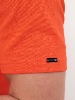 Джемпер мужской с воротником поло короткий рукав GREG G144-PO1246T-CTP1023 (оранжевый)  фото 3