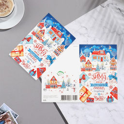 Цена за 10 шт. Открытка "Зима - время пушистого снега!" глиттер, конгрев, 12,5х19,5 см