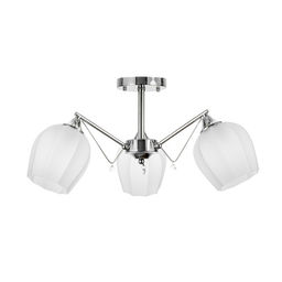 Светильник потолочный BayerLux «Миранда», люстра 3хЕ27, 40 Вт, хром, 59×59×26 см