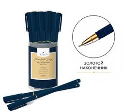 Ручка шарик. на масл. основе LOREX GOLD BLUE Slim Soft Grip синий 0,5 мм синий кругл. корп. ultra-soft touch грип игольчатый наконечник