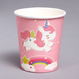 Стаканы бумажные Единорог, в наборе 6 штук