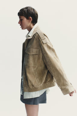 SUEDE LEATHER JACKET - Zara фото 5
