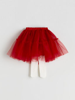 Beli Lastikli K?z ?ocuk T?t?l? Etek ve K?lotlu ?orap 2li