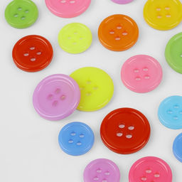 Цена за 2 шт. Пуговицы, 4 прокола, d=12.5/15/17.5 мм, набор 80±4 шт., в контейнере, разноцветные