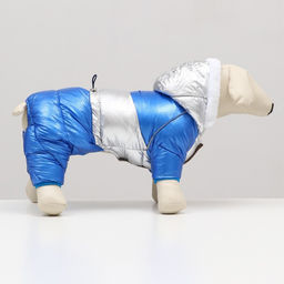 Комбинезон Блик с утяжкой, размер 12 (ДС 28 см, ОГ 38 см, ОШ 27 см), серебряно-синий - Simaland фото 3