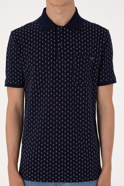 Erkek Regular Fit Polo Yaka Lacivert Desenli Ti__rt Sepette S_rpriz _ndirim - U.s. polo assn фото 6