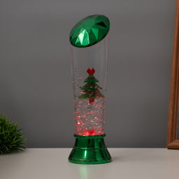 Лава лампа Елка LED 3хААА, USB зеленый 6.5?6.5?23.7 см