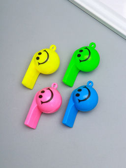 Цена за 12 шт. Свисток пластик "Смайл", МИКС