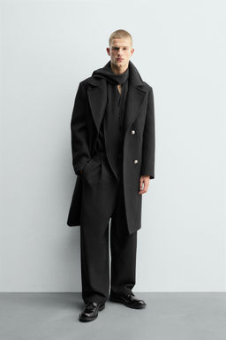 DOUBLE-BREASTED WOOL COAT