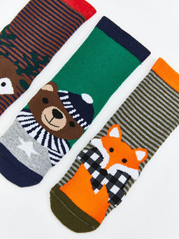 Desenli Erkek ?ocuk Soket ?orap 3l? - Waikiki фото 5