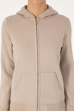 Kad_n Ta_ Kap__onlu _ardonlu Fermuarl_ Sweatshirt