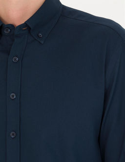 Lacivert Regular Fit Uzun Kollu G_mlek