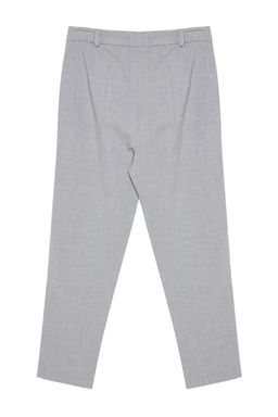 Gri Havuc Yuksek Bel Poliviskon Dokuma Kumas Pantolon TWOSS22PL0280