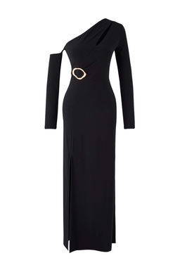 Siyah Cut Out ve Aksesuar Detayl? Orme Maxi Abiye & Mezuniyet Elbisesi TPRAW26AE00012 - Trendyolmilla фото 5