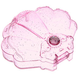 Цена за 6 шт. Шкатулка пластиковая "KiKi HAUS", ракушка, цвет розовый, 11*9.5*3.5см (в пакете)