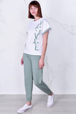 Арт. 2357 Костюм с брюками женский 44-52 (5 шт) Цвет:верх- полынь, низ- полынь - Калинка фото 6