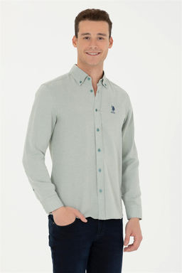 Мужская мятная базовая рубашка с длинным рукавом Неожиданная скидка в корзине - U.s. polo assn фото 3