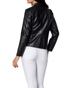 Кожаная куртка, черная - Linea tesini фото 4