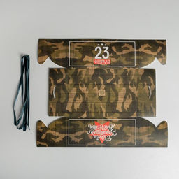 Цена за 5 шт. Коробка для капкейков, кондитерская упаковка, 6 ячеек 23 Февраля, 23?16?10 см