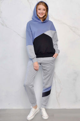 Арт. 2515 Костюм с брюками женский 44-52 (5 шт) Цвет:верх-серый,лаванда,черный,низ-серый - Калинка фото 4