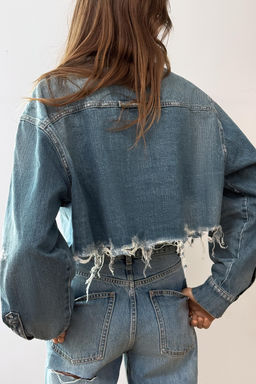 TRF CROP DENIM OVERSHIRT - Zara фото 4