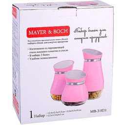 31031 Набор для сыпучих продуктов 3пр стекло/нерж/ст MB (х4) - Mayer&boch фото 7