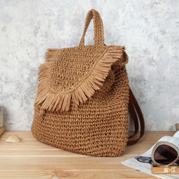 Рюкзак плетеный 30 см / DW-16 /уп 80/коричневый - Галеонтрейд фото 9