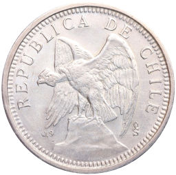 Монета 5 песо 1927 года Чили