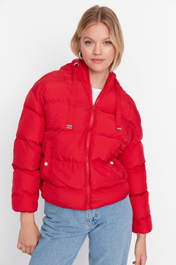 TRENDYOLMILLA Siyah Kapusonlu Su Itici Sisme Mont TWOAW21MO0022  фото 13