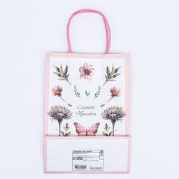 Цена за 2 шт. Пакет подарочный крафт Самой красивой 18?8?25 см