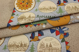 Рогожка По Золотому кольцу, ш.1.5м, хлопок-100%, 165гр/м.кв, раппорт 63см - Купава фото 4